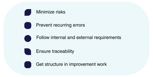 Infographic - five pros with structured deviation management