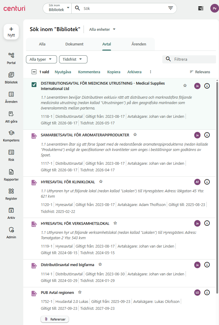 bild på avtalshantering