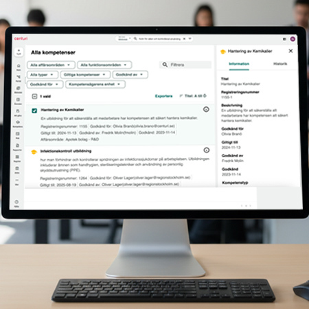 bild på en dator som visar kompetenshantering i ett CMS